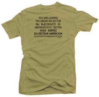 Checkpoint Charlie WW2 USA Military Army T shirt  