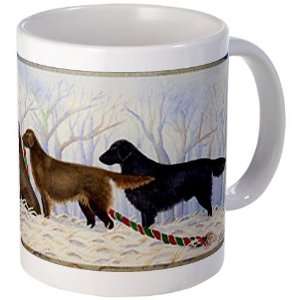Winter Flat coated Retriever Pets Mug by CafePress:  