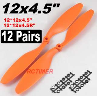   Orange 12x4.5 1245EPP CW + CCW Counter Rotating Propellers  