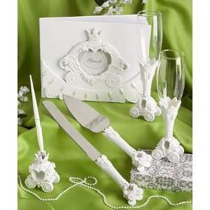  Wedding set book pen flutes cake server Couples design 