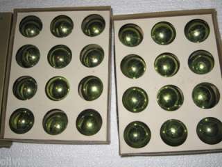 lot two boxes of deco glass christmas ornaments in chartreuse green 12 