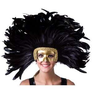  Black Feather Headdress Mask Toys & Games