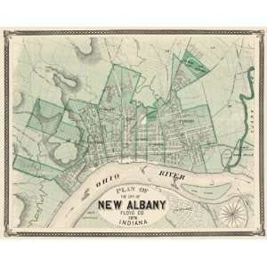    NEW ALBANY INDIANA (IN/FLOYD COUNTY) MAP 1876