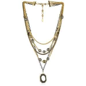   Rachel Reinhardt Sasha 5 Row Pyrite Bead Station Necklace Jewelry