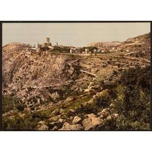   Reprint of Station and village, La Turbie, Riviera