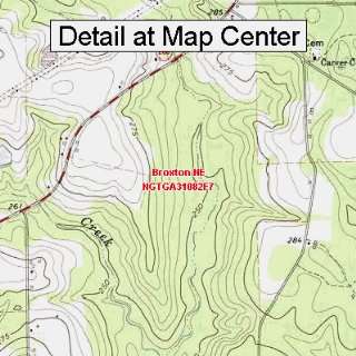   Topographic Quadrangle Map   Broxton NE, Georgia (Folded/Waterproof