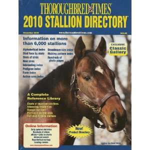    THOROUGHBREAD TIMES 2010 STALLION DIRECTORY MARK SIMON Books