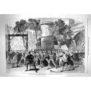  1863 SCENE OPERA FAUST MAJESTY THEATRE ACTORS OLD PRINT 