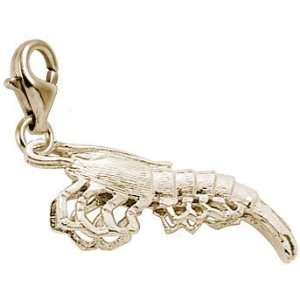  Rembrandt Charms Shrimp Charm with Lobster Clasp, Gold 