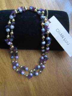 Chan Luu *Vintage Silk Wrap* Bead Necklace + Earrings  