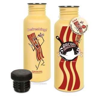 Bacon Squeezins Water Bottle, 20 oz, Stainless Steel  