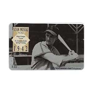   Card $10. Stan Musial Baseball Major League Tryout Spring Training