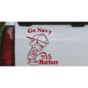 Red 10in X 10.8in    Go Navy Pee On Marines Car Window Wall Laptop 