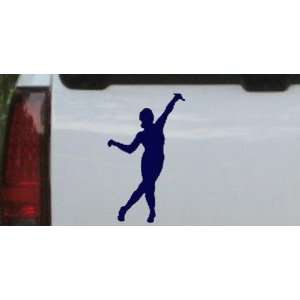 Dancer Silhouettes Car Window Wall Laptop Decal Sticker    Navy 30in X 