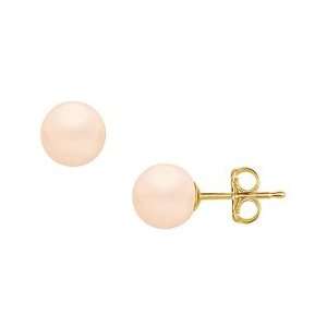   Cultured Pearl Stud Earrings  14K Yellow Gold 10 MM Jewelry