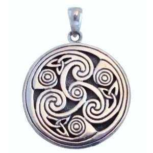    Sterling Silver Celtic Knot Triskele Triskelion Pendant: Jewelry