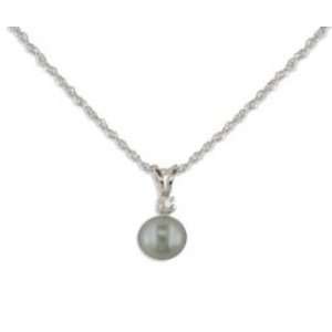   and Black Akoya Cultured Pearl Pendant with Chain: Katarina: Jewelry