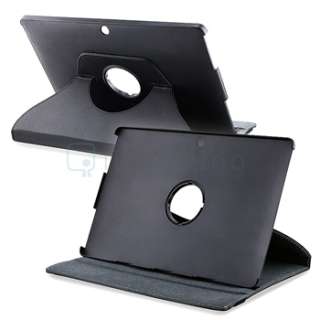   360 Black Leather Case Stand Cover For Asus Eee Pad Transformer  