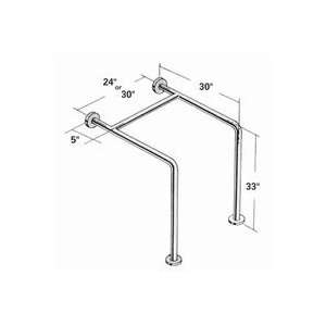  Wall to Floor Straddle Stainless Steel Grab Bar 24: Health 
