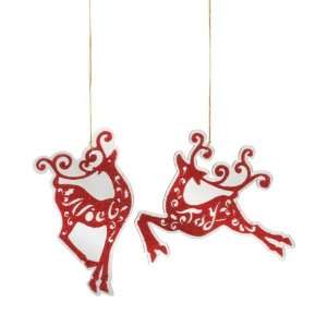   Glitter Deer with Curling Antlers Christmas Ornaments: Home & Kitchen