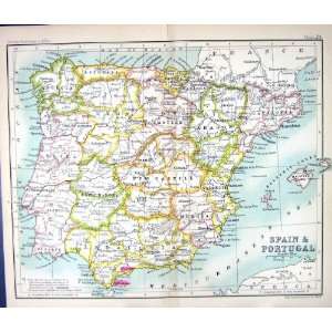   MAP c1901 SPAIN PORTUGAL MAJORCA IBIZA MINORCA GIBRALTAR Home