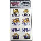 LSU Temporary Tattoos 8 Pk  NEW  Tigers Face Decals