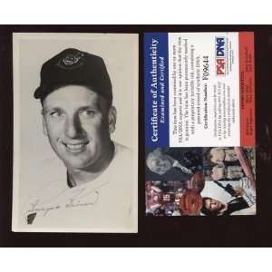  Ralph Kiner Cleveland Indians Autographed Postcard JSA 