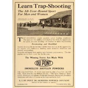  1911 Ad Du Pont Powders Trapshooting Pinehurst Gun Club 