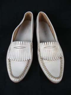 TREMP Pale Mauve Leather Fringe Loafers Flats Shoes 6.5  