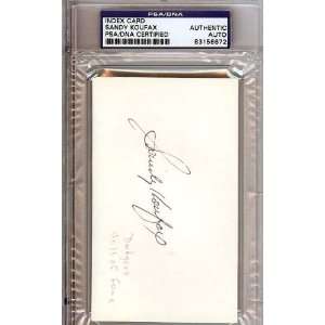  Sandy Koufax Autographed/Hand Signed Index Card PSA/DNA 