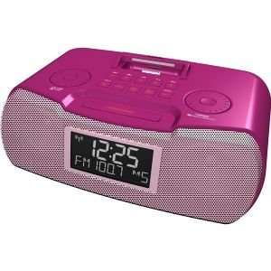  Pink AM/FM RDS Atomic Clock Radio With iPod® Dock: GPS 