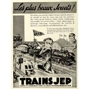  1935 Ad French Jouet Paris Trains JEP Model Train Set Boys France 