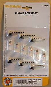Bachmann N Scale Railroad Crossing Gates And Signals 12 Pieces Item 