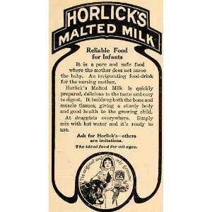  1907 Ad Infant Food Drink Horlicks Malted Milk Children 