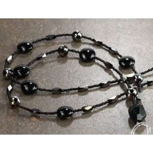    Boojee Beads Elegance Black Beaded Lanyard