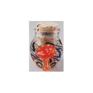  Glass Pyrex Stash Jar ~ Mushroom Deluxe ~ With Cork Top 
