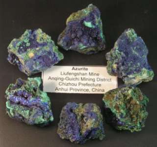 Crystal Specimen Set Azurite Cactus Quartz Fluorite Uralite 