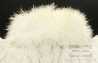 Designer White & Grey Fox Fur 1/2 Length Coat Size 40  