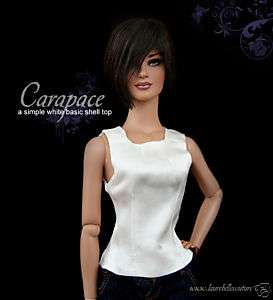 Carapace, charmeuse silk top for 16 fashion dolls  