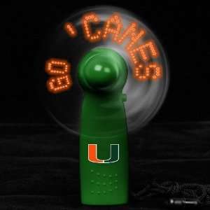  Miami Hurricanes Green Light Up Message Fan: Sports 