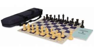 Conqueror Tournament Chess Set Package Black & Camel   Blue  