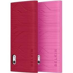  Belkin Red & Pink Grip Silicone Case for iPod nano 5G: MP3 