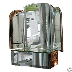 Art Deco Three Way Vanity Table Top Mirror  