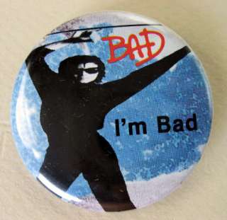 MICHAEL JACKSON BAD 1980s Pinback Buttons Pins Badges 4 Different 