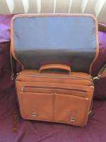 Vintage Samsonite Tan Leather Laptop Briefcase Bag  