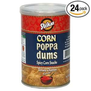 Shikar Corn Poppadums, Tomato Chutney, 1.75 Ounce Canisters (Pack of 