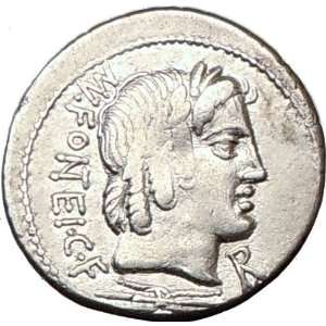 Roman Republic VEJOVIS ZEUS GOAT Silver Ancient Coin 85BC Rare