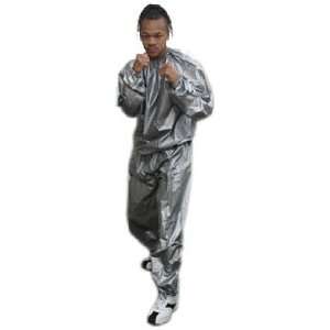  Sweat Suit Fitness Sauna Suit Silver (Size=XL/2XL): Sports 
