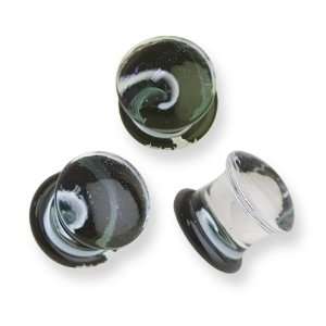  00 G 13mm long Single Dommed Pyrex Plug: Jewelry