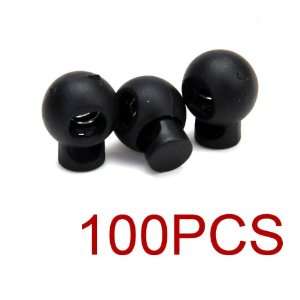   100 x Black Ball Cord Locks Toggles Round Cordlocks: Home Improvement
